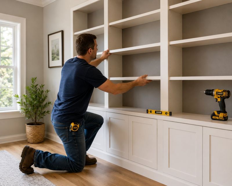 Built In Bookshelves Installation in Woodbridge, VA