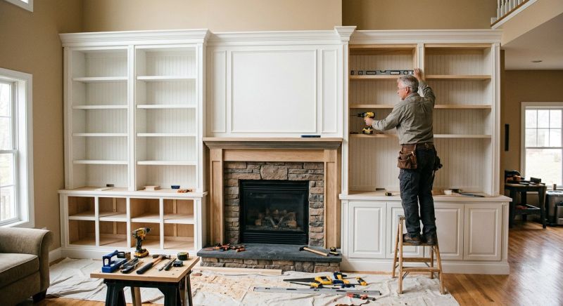 Fireplace Shelves Installation in Winston Salem, NC